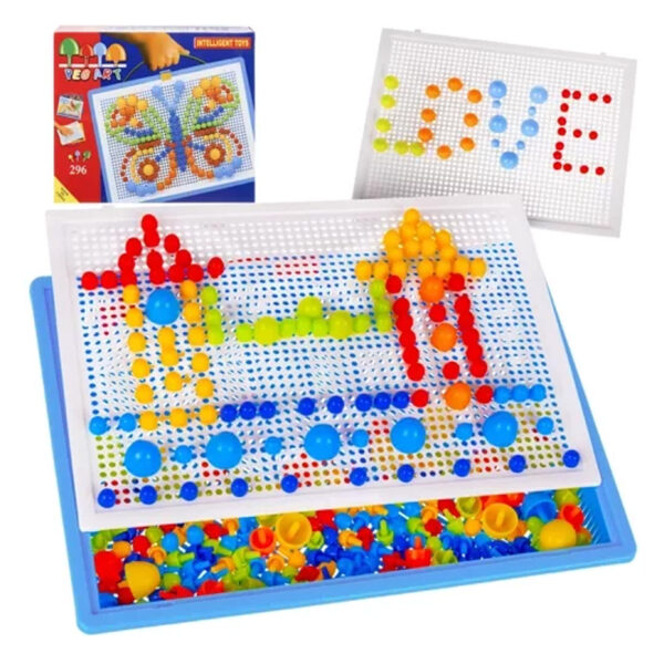 Ruhhy Paddestoelen moza?ek - kunststof - multi kleuren - spellen - kinderen - creatief/educatief