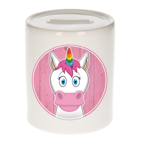 Eenhoorn kado spaarpot voor kinderen 9 cm