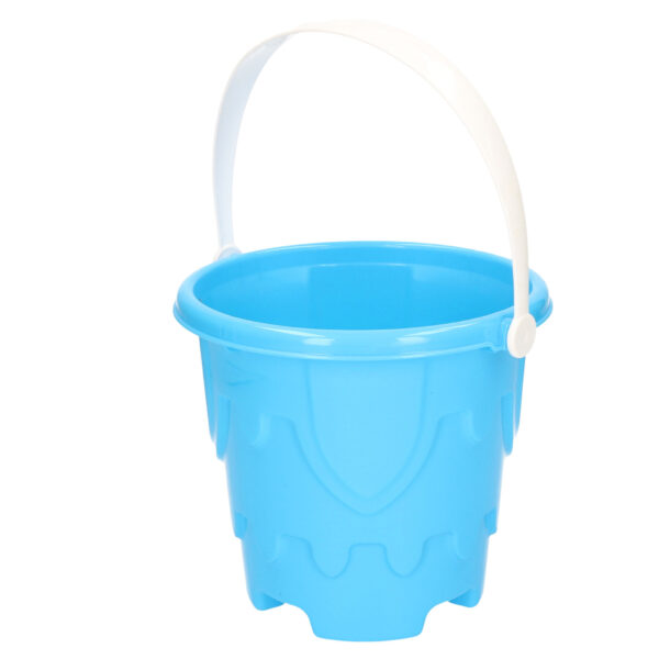 Zandkasteel emmer/strandemmer - blauw - 18 x 16 cm - speelgoed - Zandvormpjes - plastic