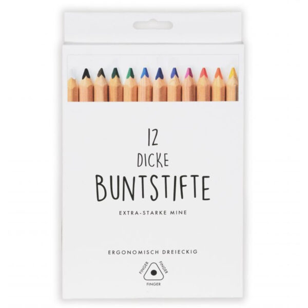 Dikke kleurpotloden - set van 12x stuks - hobby - knutselen - 17 cm