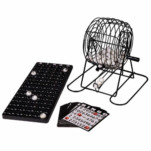 Bingo spel - zwart/wit - nummers 1-75 - molen/bingokaarten