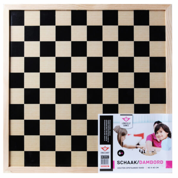 Engelhart Dam/Schaakbord - hout - 40 x 40 cm - excl. speelstukken