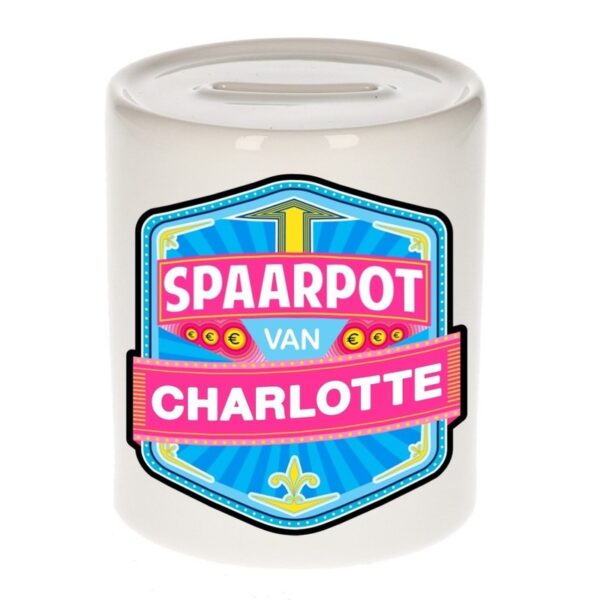 Kinder cadeau spaarpot voor een Charlotte