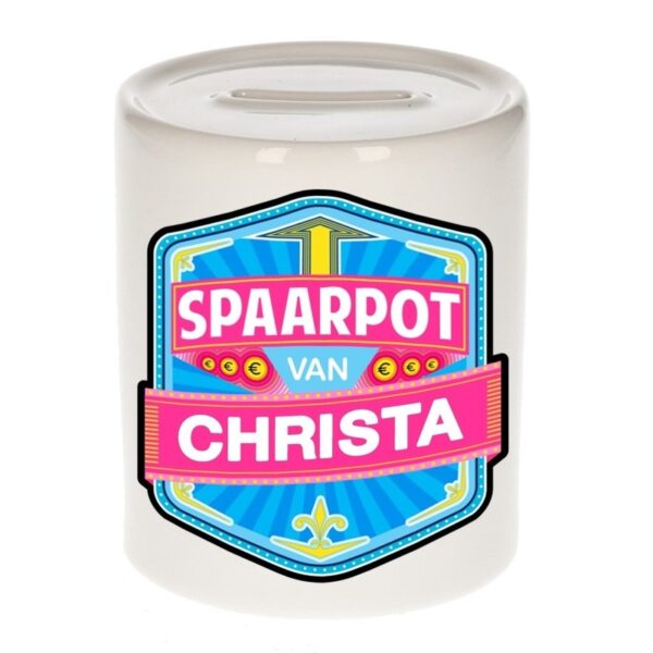 Kinder cadeau spaarpot voor een Christa