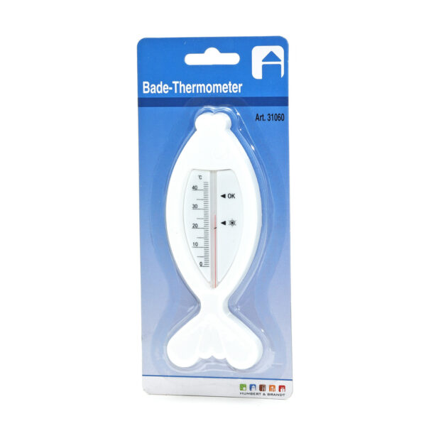 Bad/water/zwembad thermometer Fish - kunststof - 15 x 5 cm - wit - drijvend
