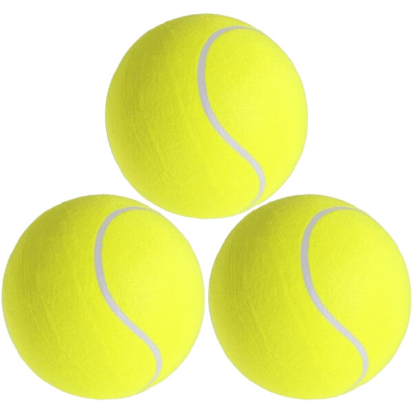 Mega tennisbal XXL - 3x - geel - 22 cm - grote tennisballen - speelgoed/sportartikelen