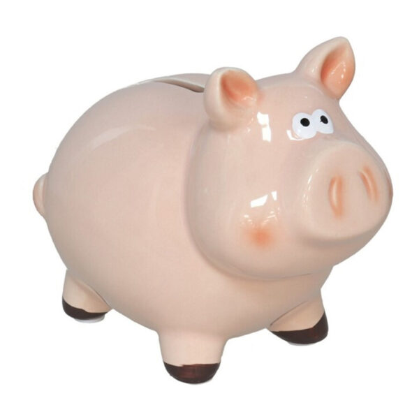 Spaarpot Varken - dieren thema - 11 x 17 x 14 cm - roze - keramiek - kinderen