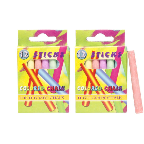 Schoolbord krijtjes - 24x - gekleurd - 7,5 cm - schoolkrijtjes - speelgoed