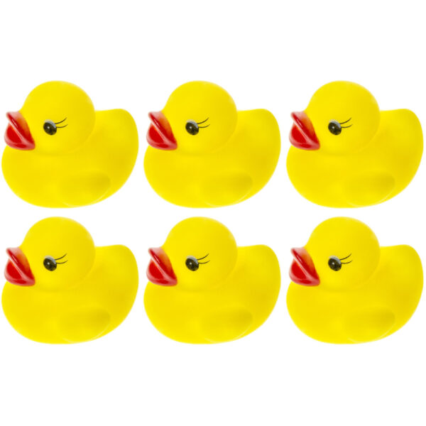 60x Badeendjes geel badspeelgoed 3 cm