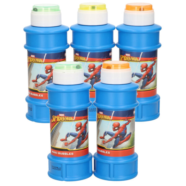 10x Disney Spiderman bellenblaas flesjes met bal spelletje in dop 175 ml voor kinderen