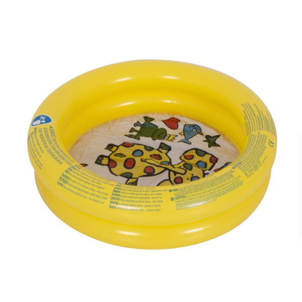 Gerimport Opblaasbaar zwembad - olifantjes/kikkers - geel - D61 cm - zwembad speelgoed
