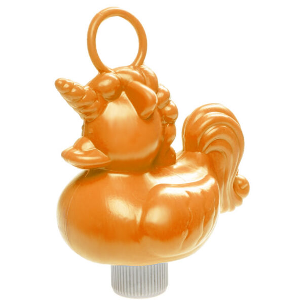 Duckiez eenhoorn badeendje badspeelgoed - oranje - 12 x 6 cm - Met oogje voor het hengelspel