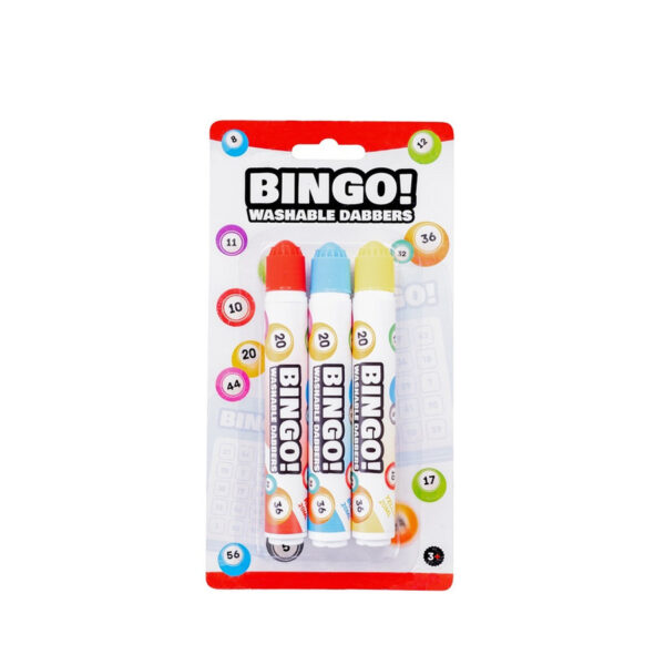 Bingo stiften/markers/dabbers - 3x - blauw/geel/rood - 20 ml