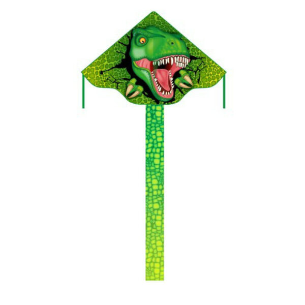 Vlieger T-Rex dinosaurus - groen - 120 x 75 cm - Kindervlieger - Strandspeelgoed