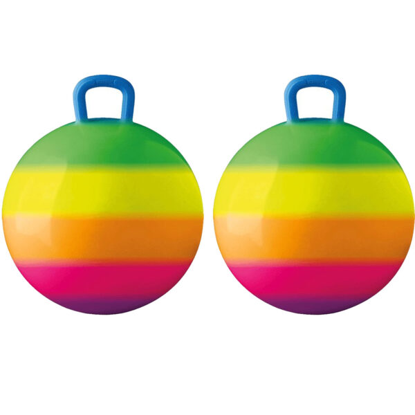 Skippybal - 2x - regenboog - 50 cm - buitenspeelgoed voor kinderen