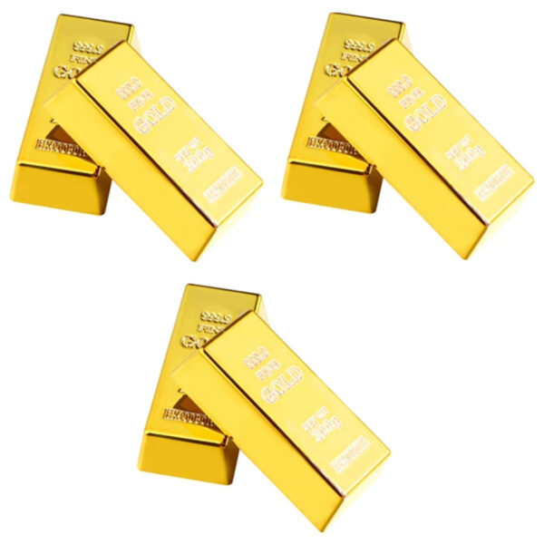 Goudstaven - kunststof - 6x - piratenschat - Verkleed speelgoed - 6 x 2 cm