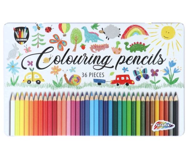 36 Kleurpotloden In Blik