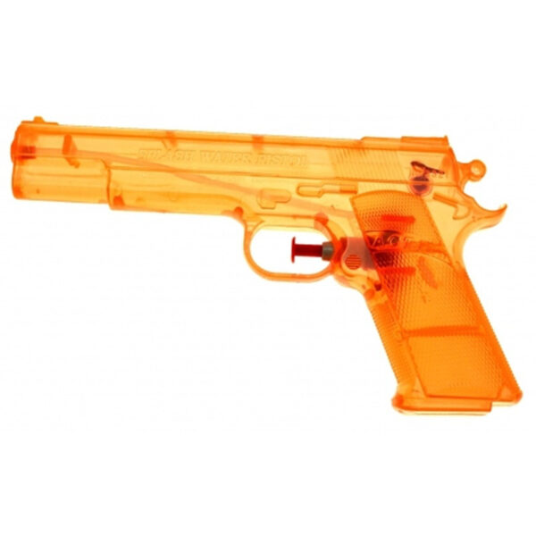 Waterpistool - oranje - kunststof - 20 cm - transparant - speelgoed