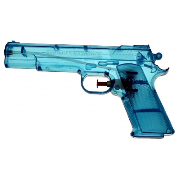 Waterpistool - blauw - kunststof - 20 cm - transparant - speelgoed