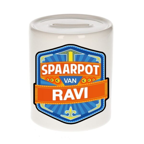 Kinder cadeau spaarpot voor een Ravi