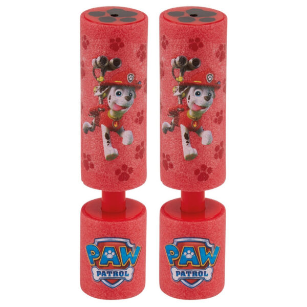 2x Paw Patrol Marshall waterpistool/waterpistolen van foam rood 15 cm