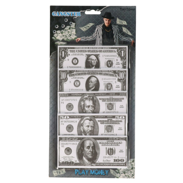 Speelgoed geld - 100x stuks - 1-10-20-50-100 dollar - 6,5 x 14 cm