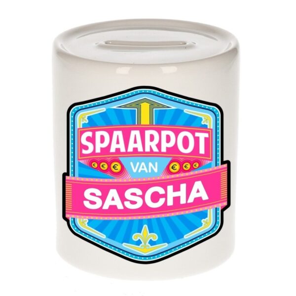 Kinder cadeau spaarpot voor een Sascha
