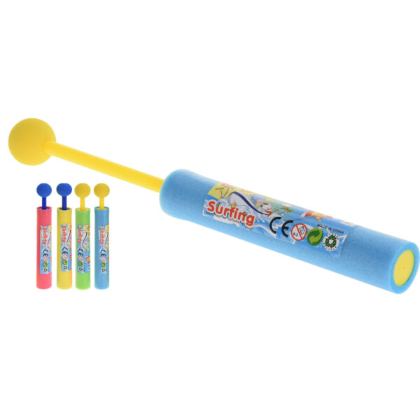 Set van 3x waterpistool van foam met bol 21 cm