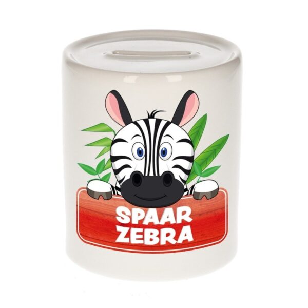 Vrolijke zebra spaarpotten 9 cm
