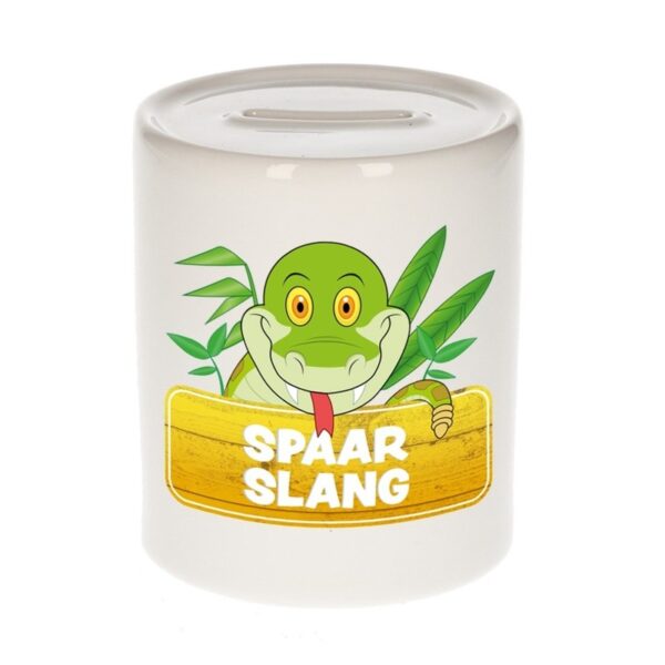 Vrolijke slangen spaarpotten 9 cm