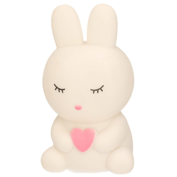 Kinder nachtlampje/bureaulampje - konijntje met hartje - wit - 13 cm