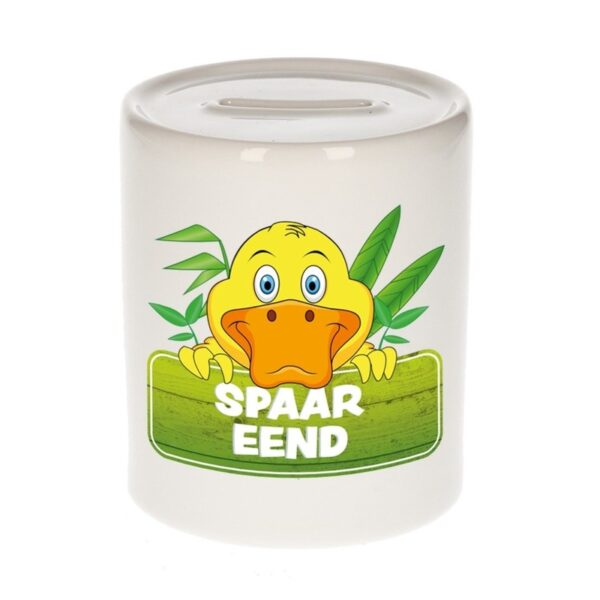 Kinder cadeau spaarpot eend 9 cm