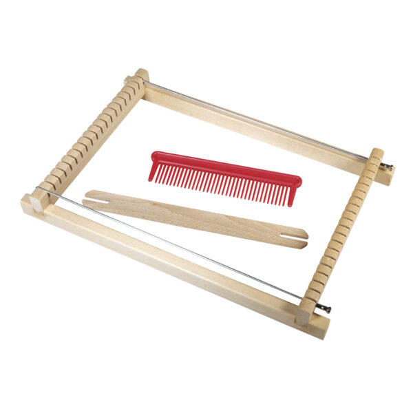 Rayher Speelgoed/hobby Weefraam - 18 x 29 cm - met spoel en kam - weefbreedte 16 cm