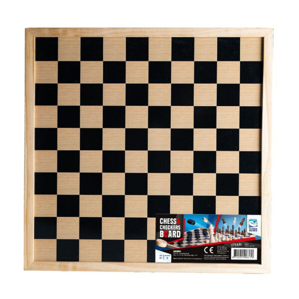 Schaakbord/dambord - 40 x 40 cm - hout - Schaakspel/damspel - Schaken en dammen