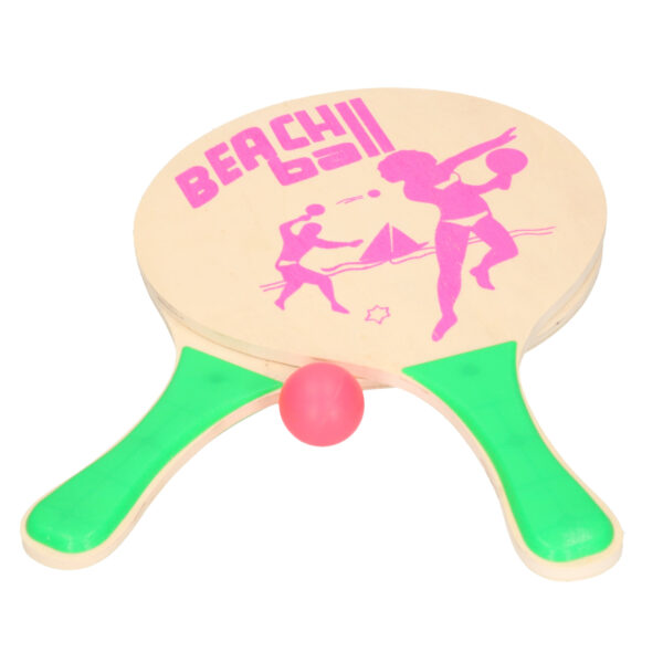 Houten beachball set groen