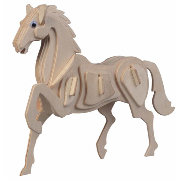 Houten dieren 3D puzzel Paard - 20 cm - Speelgoed bouwpakket