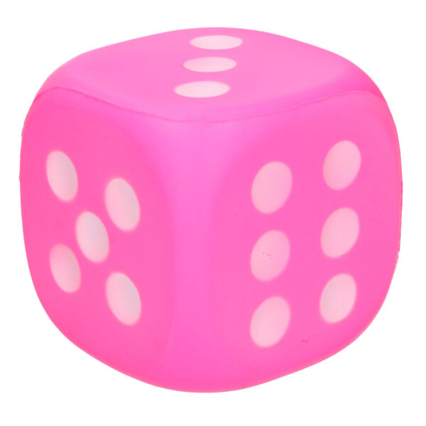 Foam Dobbelsteen - 12 cm - roze - grote dobbelstenen - dobbelspel
