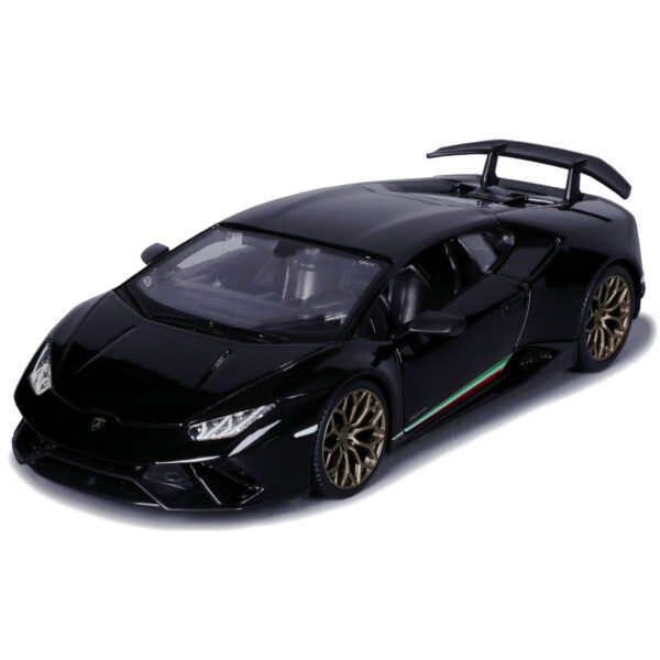 Modelauto/speelgoedauto Lamborghini Huracan Performante - zwart - 19 cm - schaal 1:24