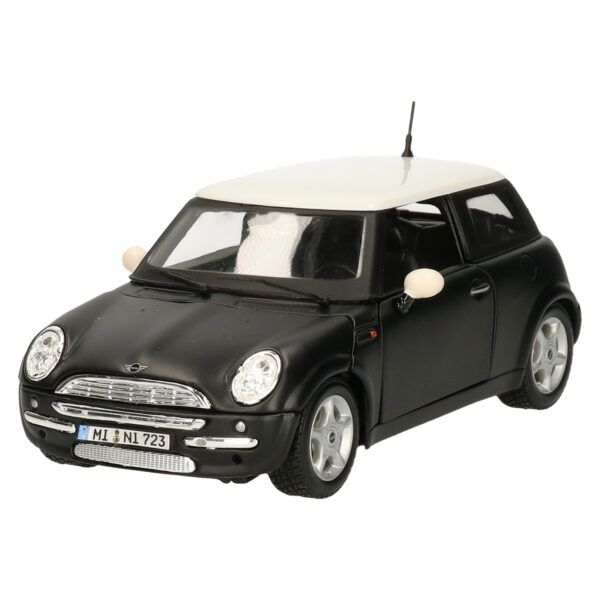 Modelauto/speelgoedauto Mini Cooper - matzwart - schaal 1:24 - modelauto speelgoed