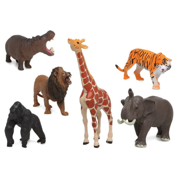 Safari dieren speelfiguren - 5x st - jungle speelgoed dieren - 17 x 8 cm tot 6 x 7 cm