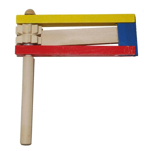 Houten ratelaar in 3 kleuren - geluid makers - Ratel