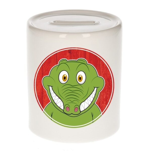 Spaarpot met krokodillen print voor kids 9 cm